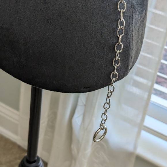 Chico's Polished Silver and Matte Gold Tone, Rhinestone Chain Belt - Picture 5 of 10